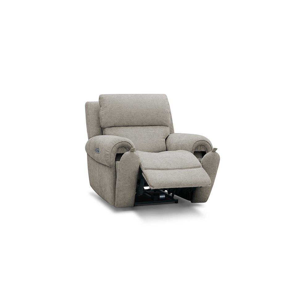 Ezra Electric Recliner Armchair in Hopsack Linen Fabric 3