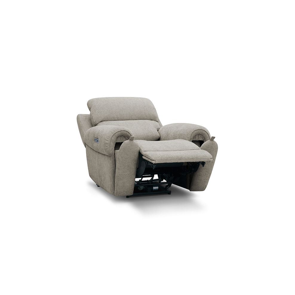 Ezra Electric Recliner Armchair in Hopsack Linen Fabric 4