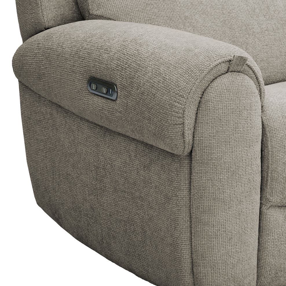 Ezra Electric Recliner Armchair in Hopsack Linen Fabric 10