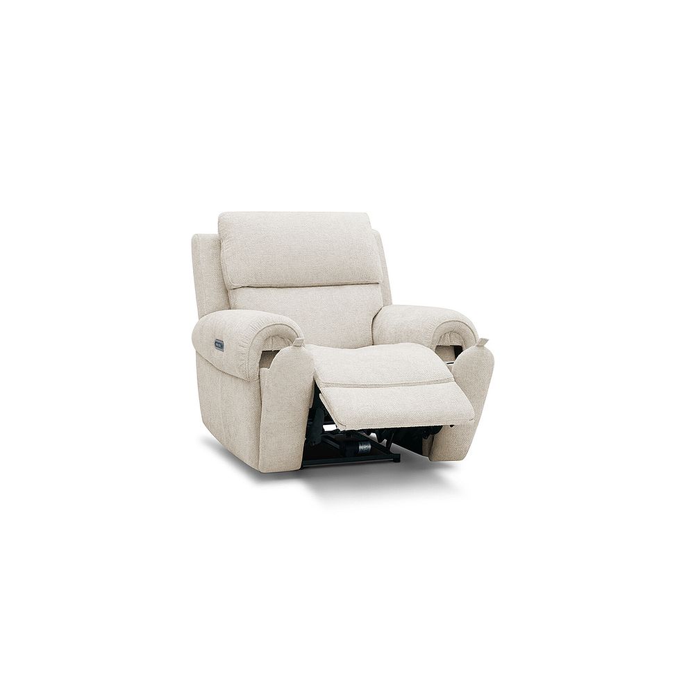 Ezra Electric Recliner Armchair in Hopsack Natural Fabric 2