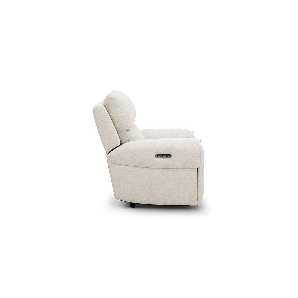 Ezra Electric Recliner Armchair in Hopsack Natural Fabric 6
