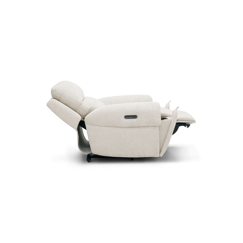 Ezra Electric Recliner Armchair in Hopsack Natural Fabric 7