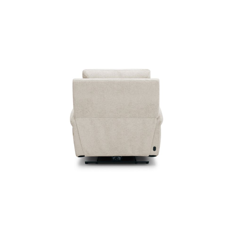Ezra Electric Recliner Armchair in Hopsack Natural Fabric 9