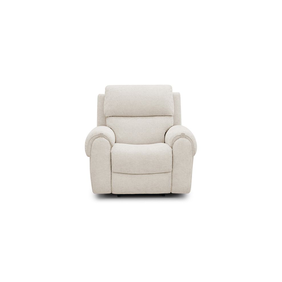 Ezra Electric Recliner Armchair in Hopsack Natural Fabric 5