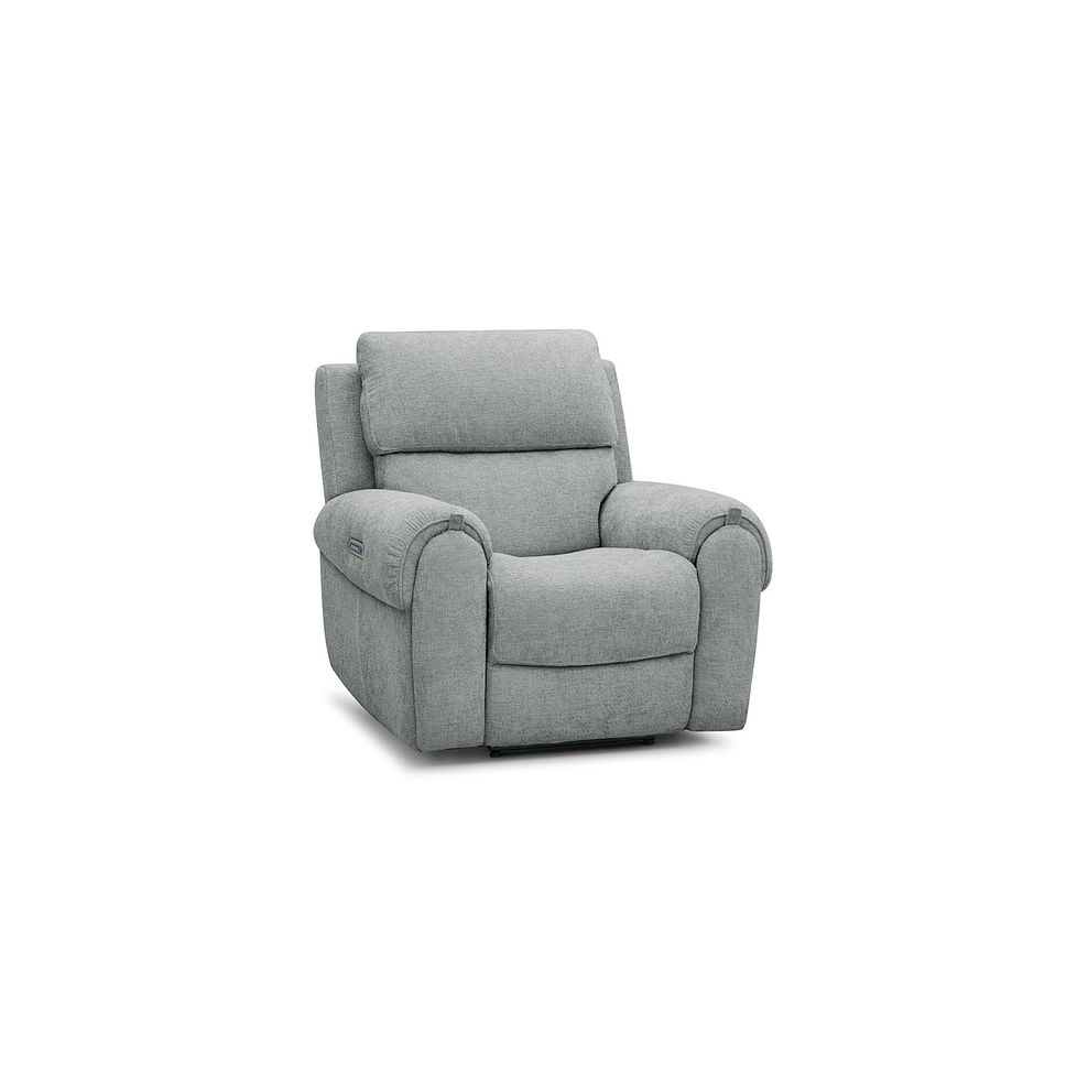 Ezra Electric Recliner Armchair in Hopsack Platinum Fabric 1