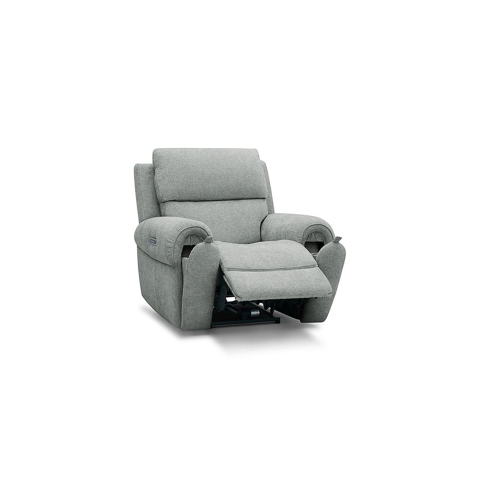 Ezra Electric Recliner Armchair in Hopsack Platinum Fabric 2