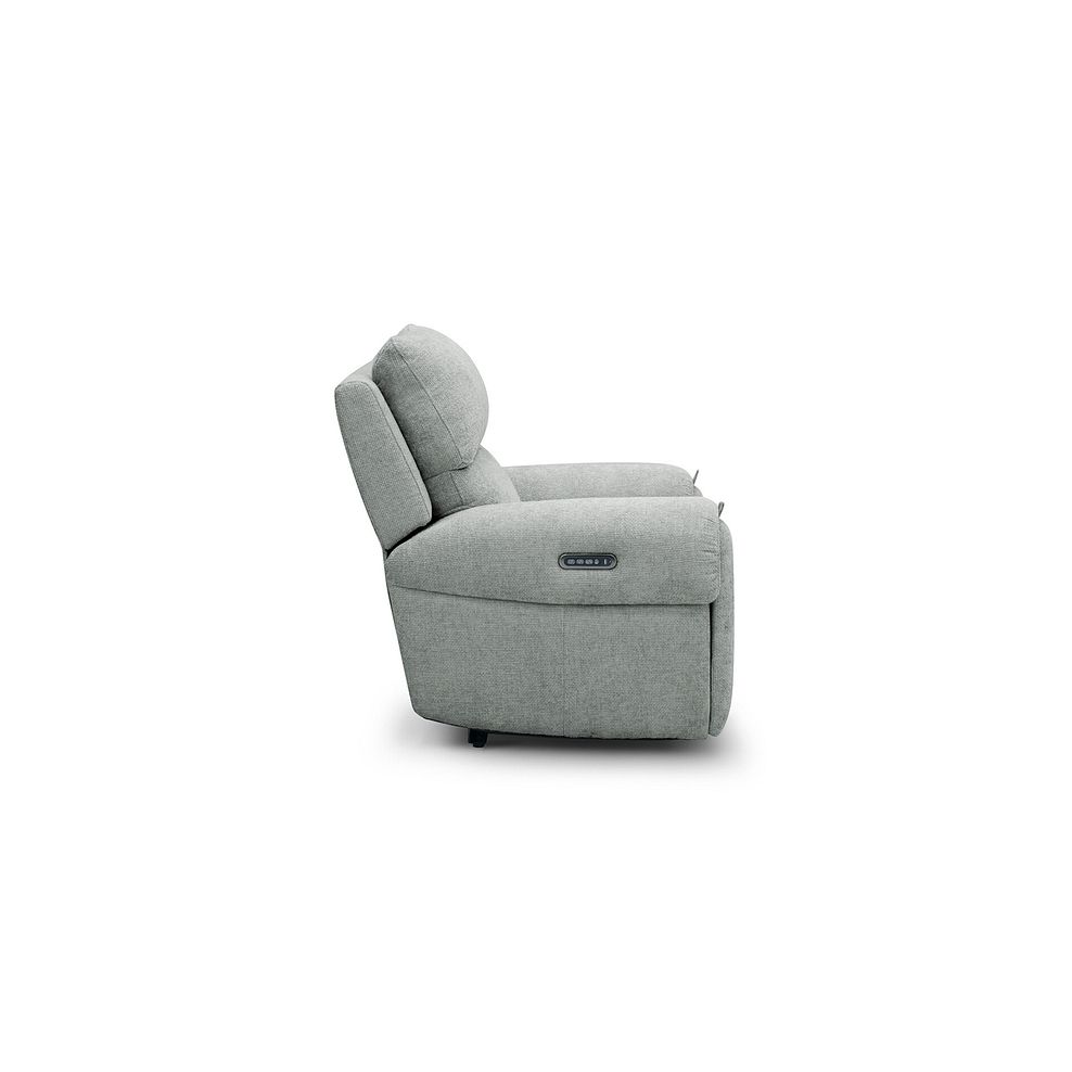 Ezra Electric Recliner Armchair in Hopsack Platinum Fabric 6