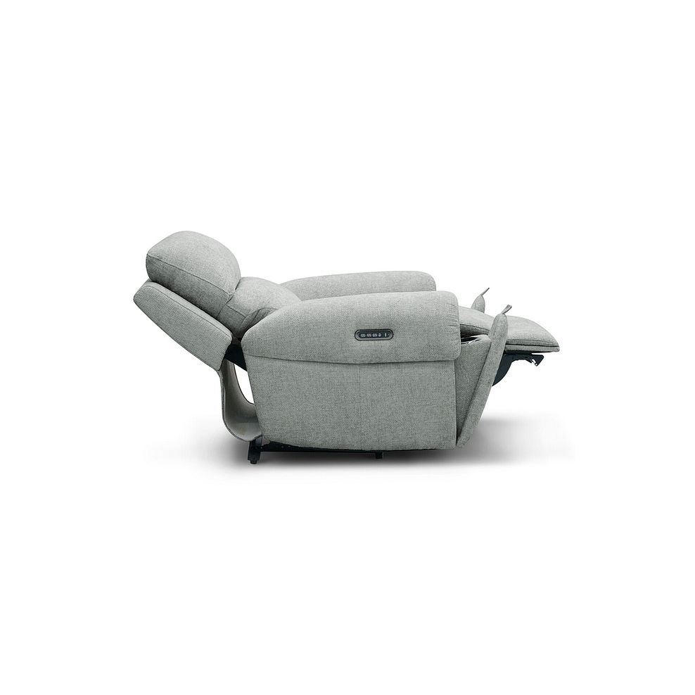 Ezra Electric Recliner Armchair in Hopsack Platinum Fabric 7