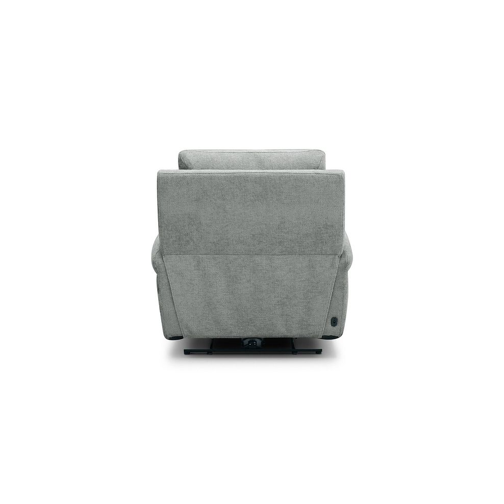 Ezra Electric Recliner Armchair in Hopsack Platinum Fabric 9