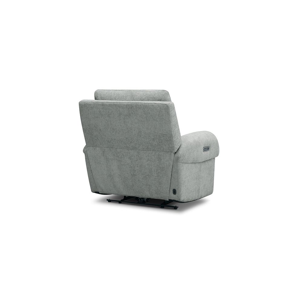 Ezra Electric Recliner Armchair in Hopsack Platinum Fabric 8