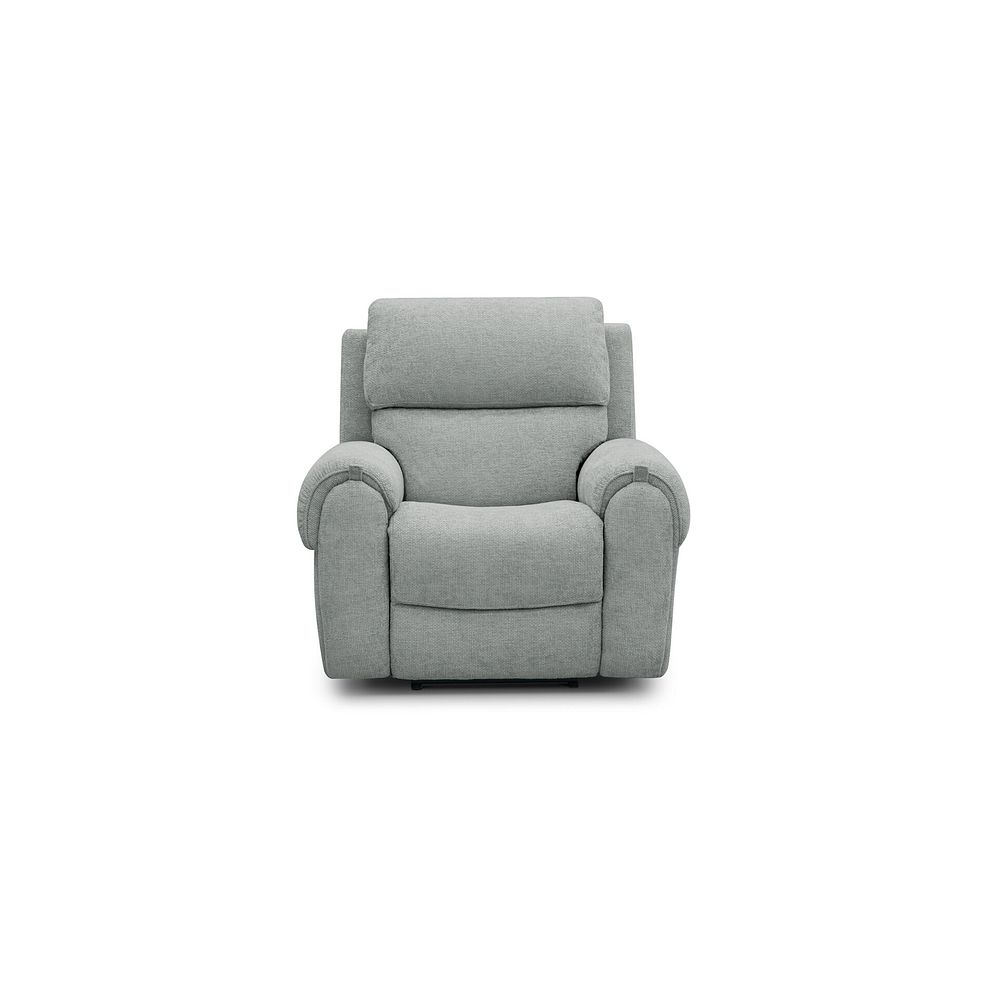 Ezra Electric Recliner Armchair in Hopsack Platinum Fabric 5