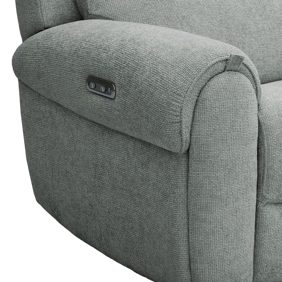 Ezra Electric Recliner Armchair in Hopsack Platinum Fabric 10