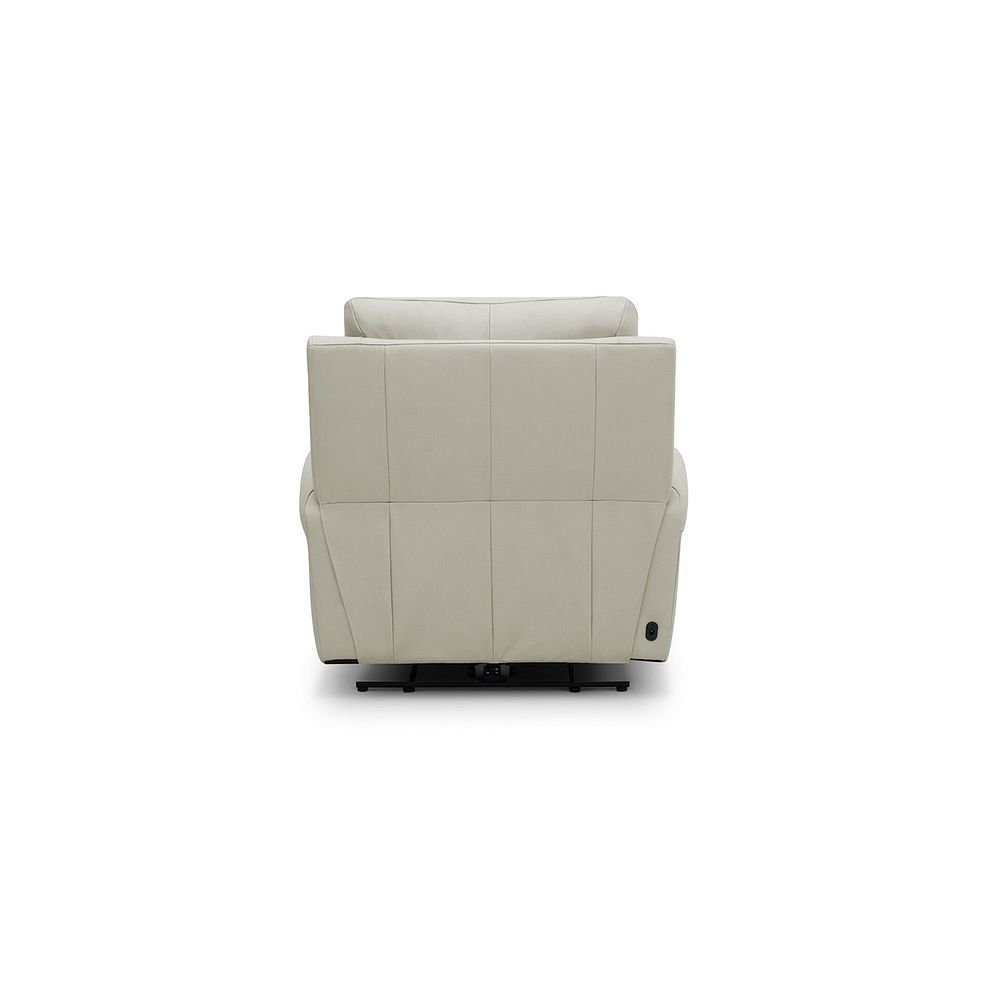 Ezra Electric Recliner Armchair with Power Headrest & Lumbar Support in Bone China Leather 9