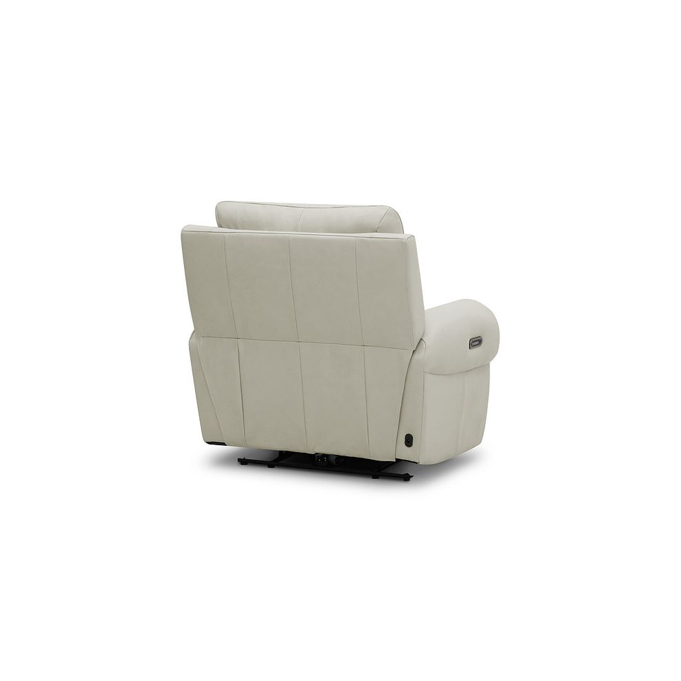 Ezra Electric Recliner Armchair with Power Headrest & Lumbar Support in Bone China Leather 8