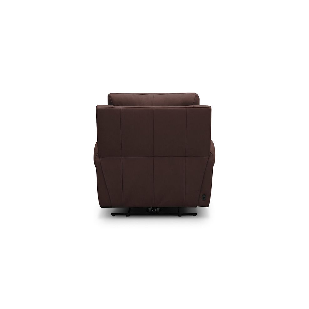 Ezra Electric Recliner Armchair with Power Headrest & Lumbar Support in Chestnut Leather 9