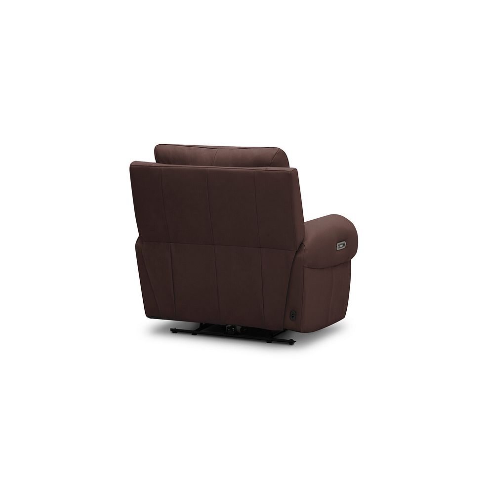 Ezra Electric Recliner Armchair with Power Headrest & Lumbar Support in Chestnut Leather 8