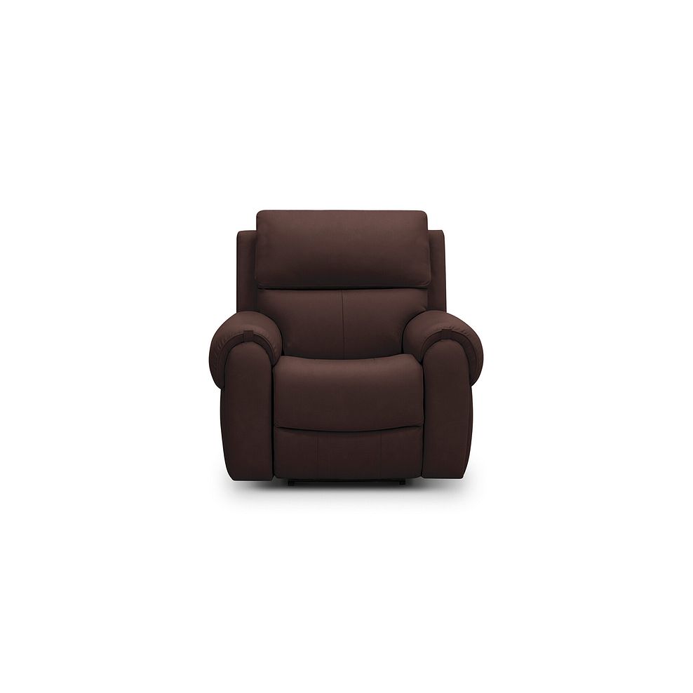 Ezra Electric Recliner Armchair with Power Headrest & Lumbar Support in Chestnut Leather 5