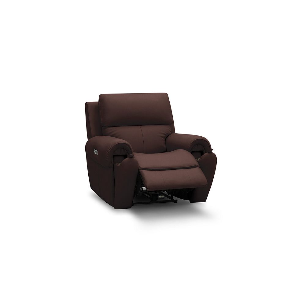 Ezra Electric Recliner Armchair with Power Headrest & Lumbar Support in Chestnut Leather 3
