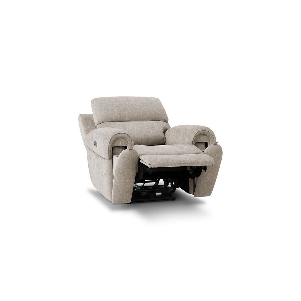 Ezra Electric Recliner Armchair with Power Headrest  Lumbar Support in Darwin Mink Fabric 7