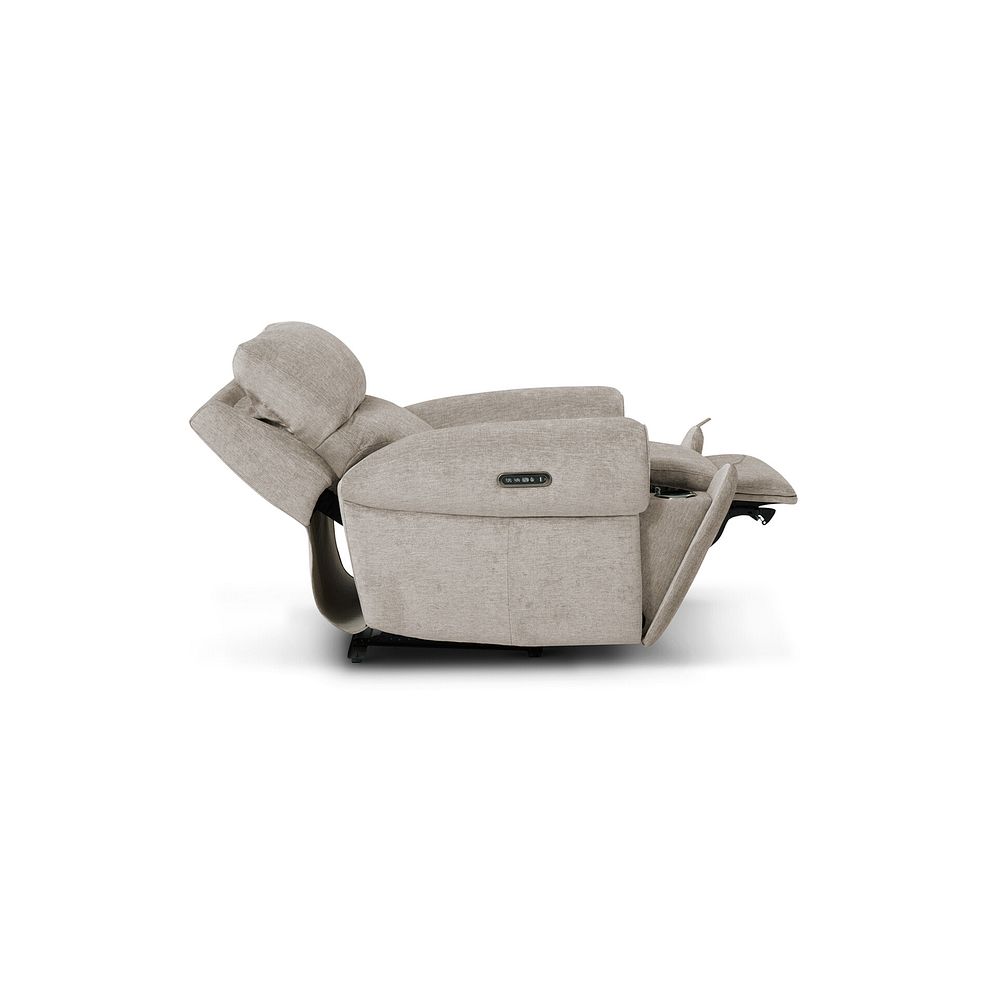Ezra Electric Recliner Armchair with Power Headrest  Lumbar Support in Darwin Mink Fabric 10