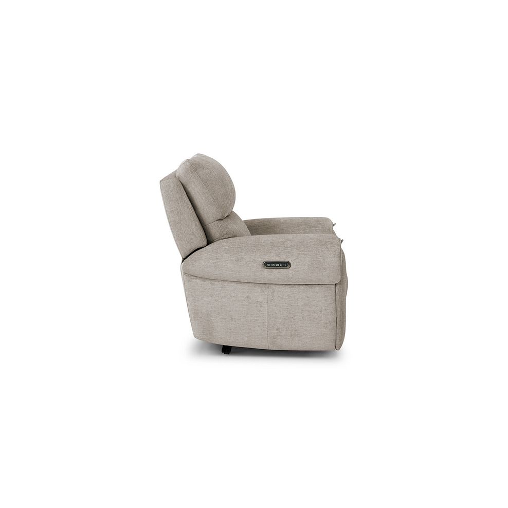 Ezra Electric Recliner Armchair with Power Headrest  Lumbar Support in Darwin Mink Fabric 9