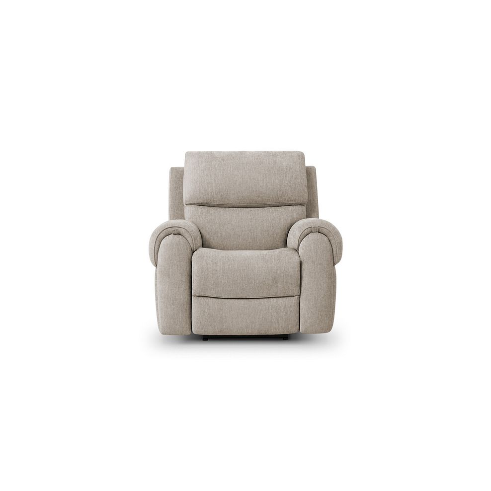 Ezra Electric Recliner Armchair with Power Headrest  Lumbar Support in Darwin Mink Fabric 8