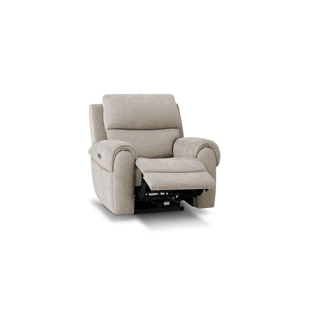 Ezra Electric Recliner Armchair with Power Headrest  Lumbar Support in Darwin Mink Fabric 4
