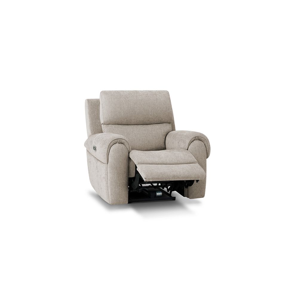 Ezra Electric Recliner Armchair with Power Headrest  Lumbar Support in Darwin Mink Fabric 5