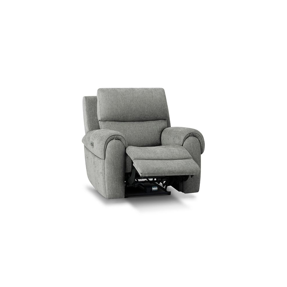 Ezra Electric Recliner Armchair with Power Headrest & Lumbar Support in Darwin Mushroom Fabric 3