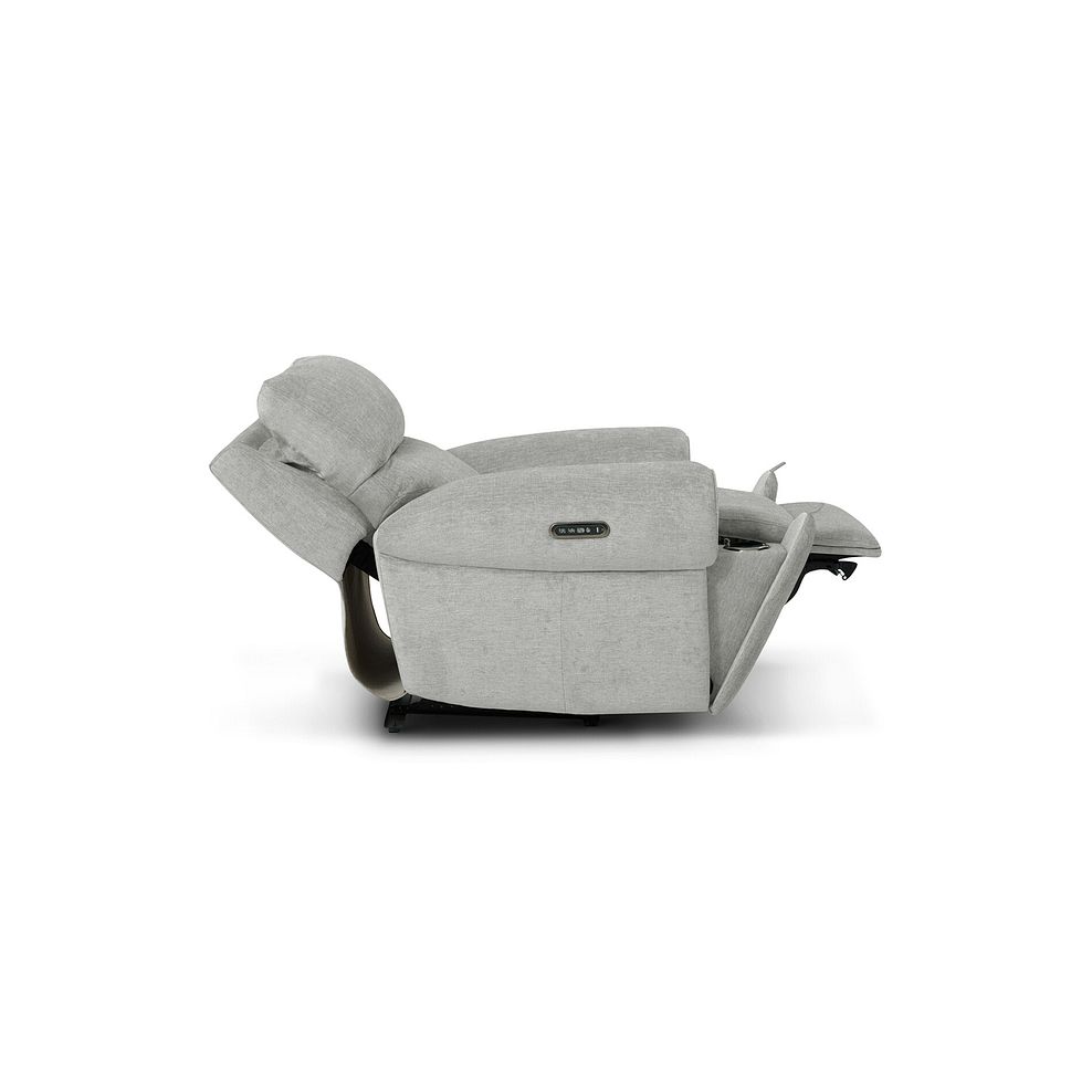 Ezra Electric Recliner Armchair with Power Headrest & Lumbar Support in Darwin Silver Fabric 8
