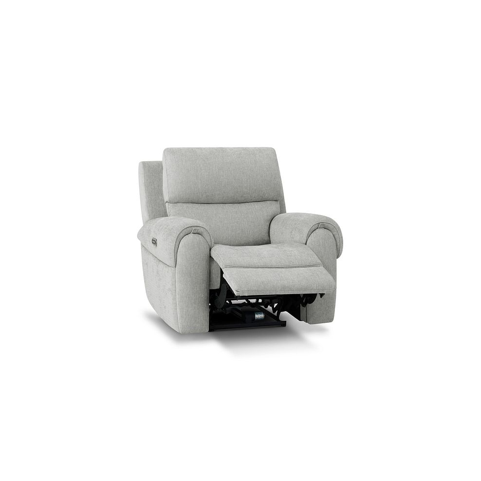 Ezra Electric Recliner Armchair with Power Headrest & Lumbar Support in Darwin Silver Fabric 3