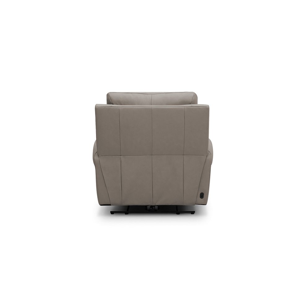 Ezra Electric Recliner Armchair with Power Headrest  Lumbar Support in Oyster Leather 9