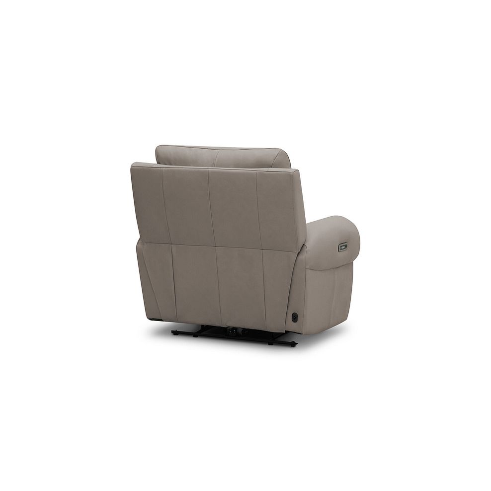 Ezra Electric Recliner Armchair with Power Headrest  Lumbar Support in Oyster Leather 8