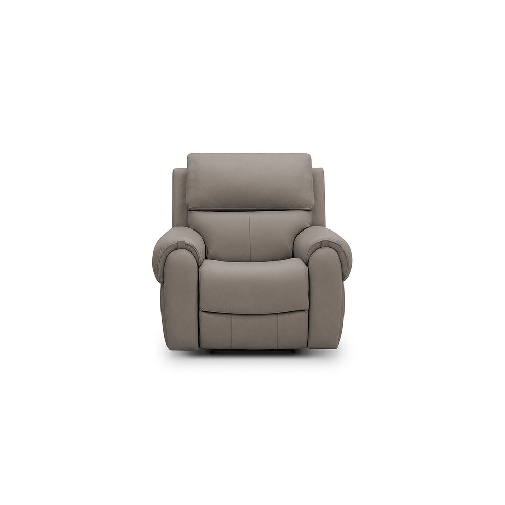 Ezra Electric Recliner Armchair with Power Headrest  Lumbar Support in Oyster Leather 5
