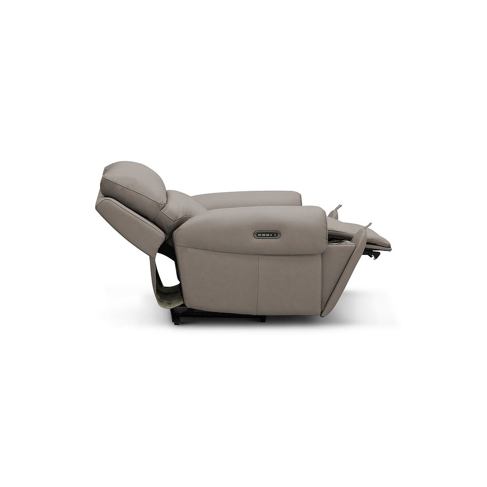 Ezra Electric Recliner Armchair with Power Headrest  Lumbar Support in Oyster Leather 7