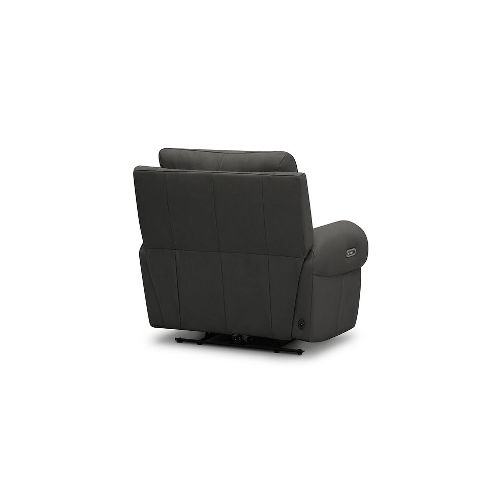 Ezra Electric Recliner Armchair with Power Headrest & Lumbar Support in Storm Leather 8