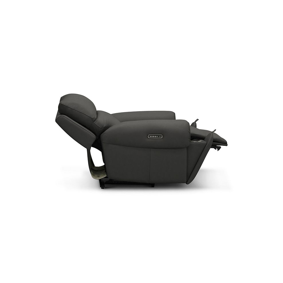 Ezra Electric Recliner Armchair with Power Headrest & Lumbar Support in Storm Leather 7