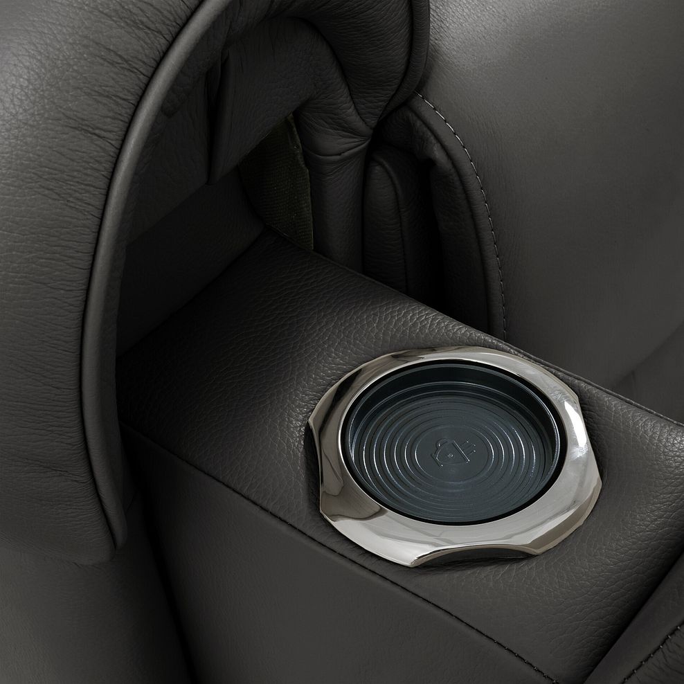 Ezra Electric Recliner Armchair with Power Headrest & Lumbar Support in Storm Leather 10