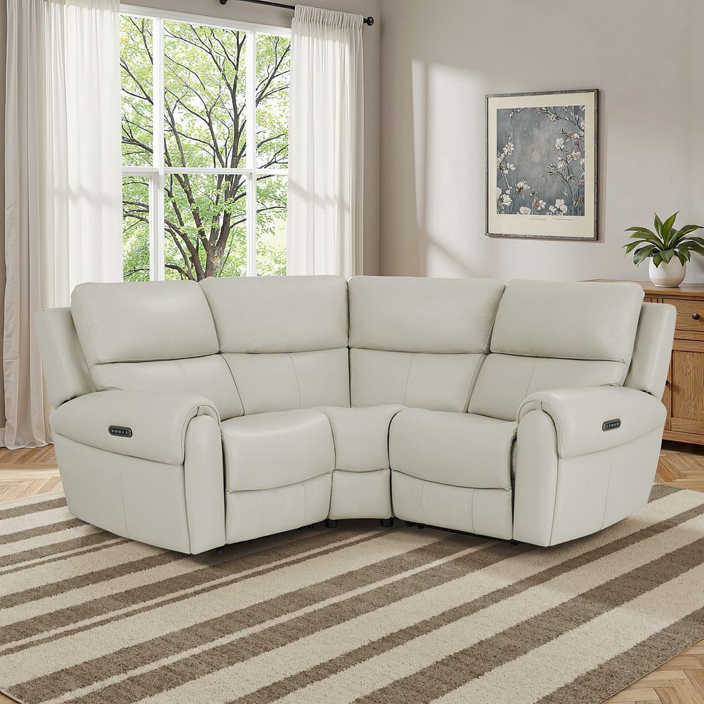 Ezra Group 1 Electric Recliner in Bone China Leather 1