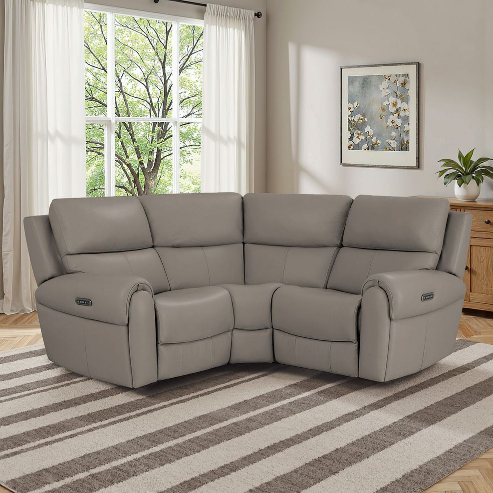 Ezra Group 1 Electric Recliner in Oyster Leather 1