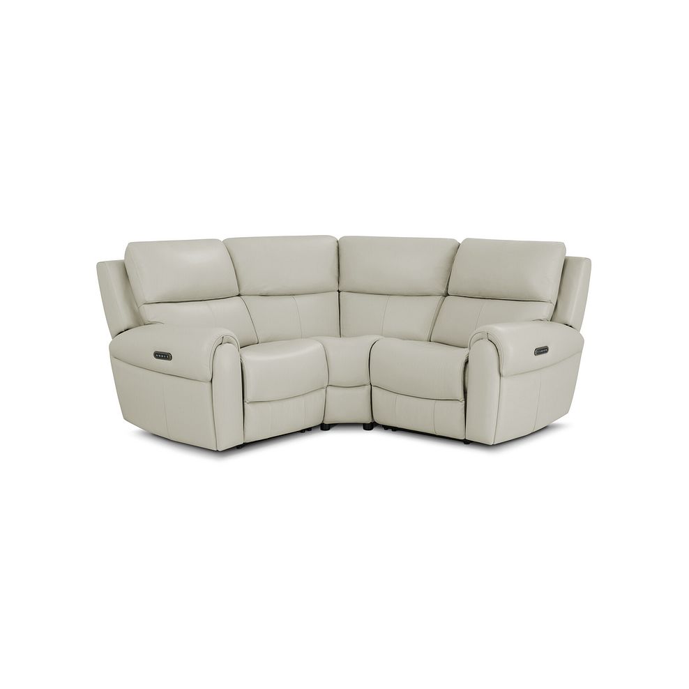Ezra Group 1 Electric Recliner with Power Headrest & Lumbar Support in Bone China Leather 1