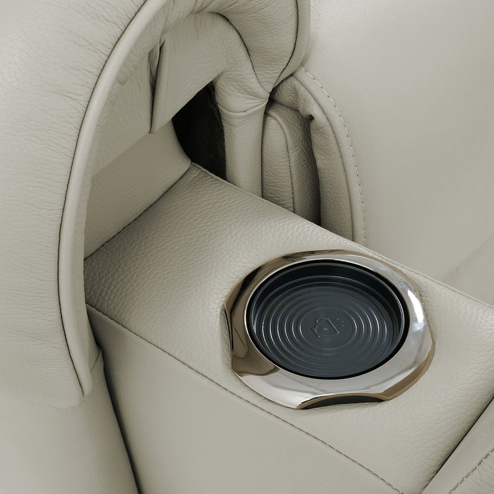 Ezra Group 1 Electric Recliner with Power Headrest & Lumbar Support in Bone China Leather 7