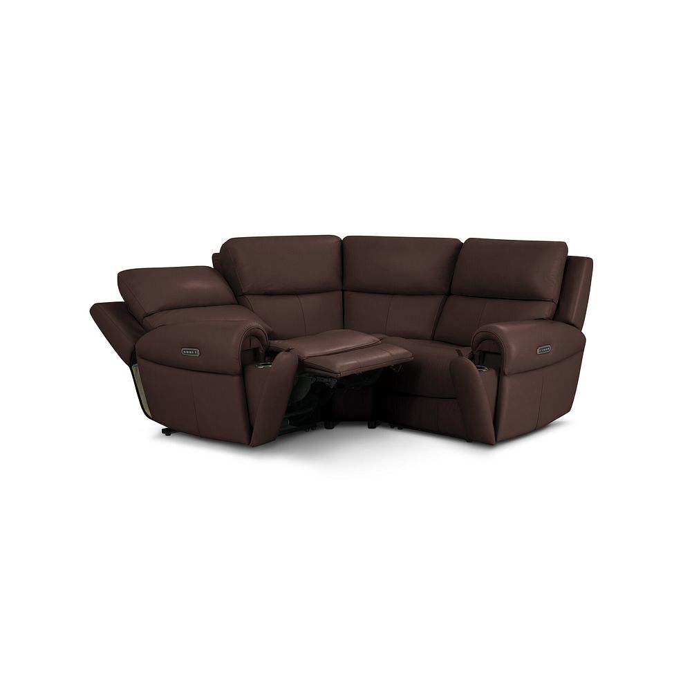 Ezra Group 1 Electric Recliner with Power Headrest & Lumbar Support in Chestnut Leather 4