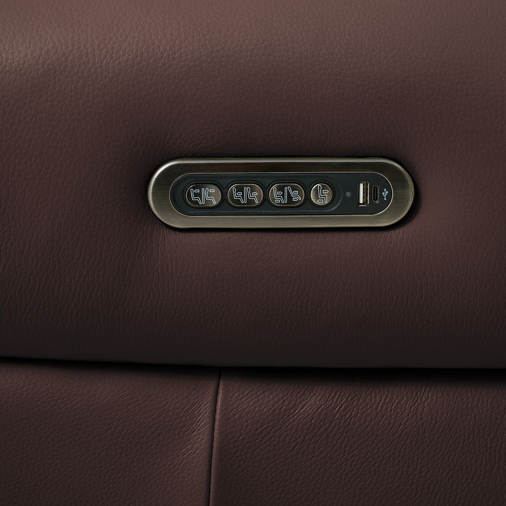 Ezra Group 1 Electric Recliner with Power Headrest & Lumbar Support in Chestnut Leather 10