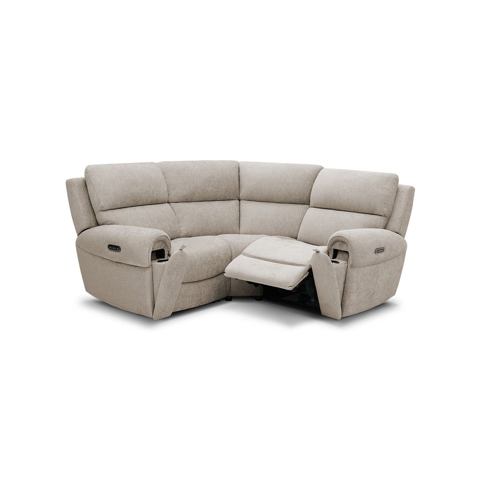 Ezra Group 1 Electric Recliner with Power Headrest & Lumbar Support in Darwin Mink Fabric 2