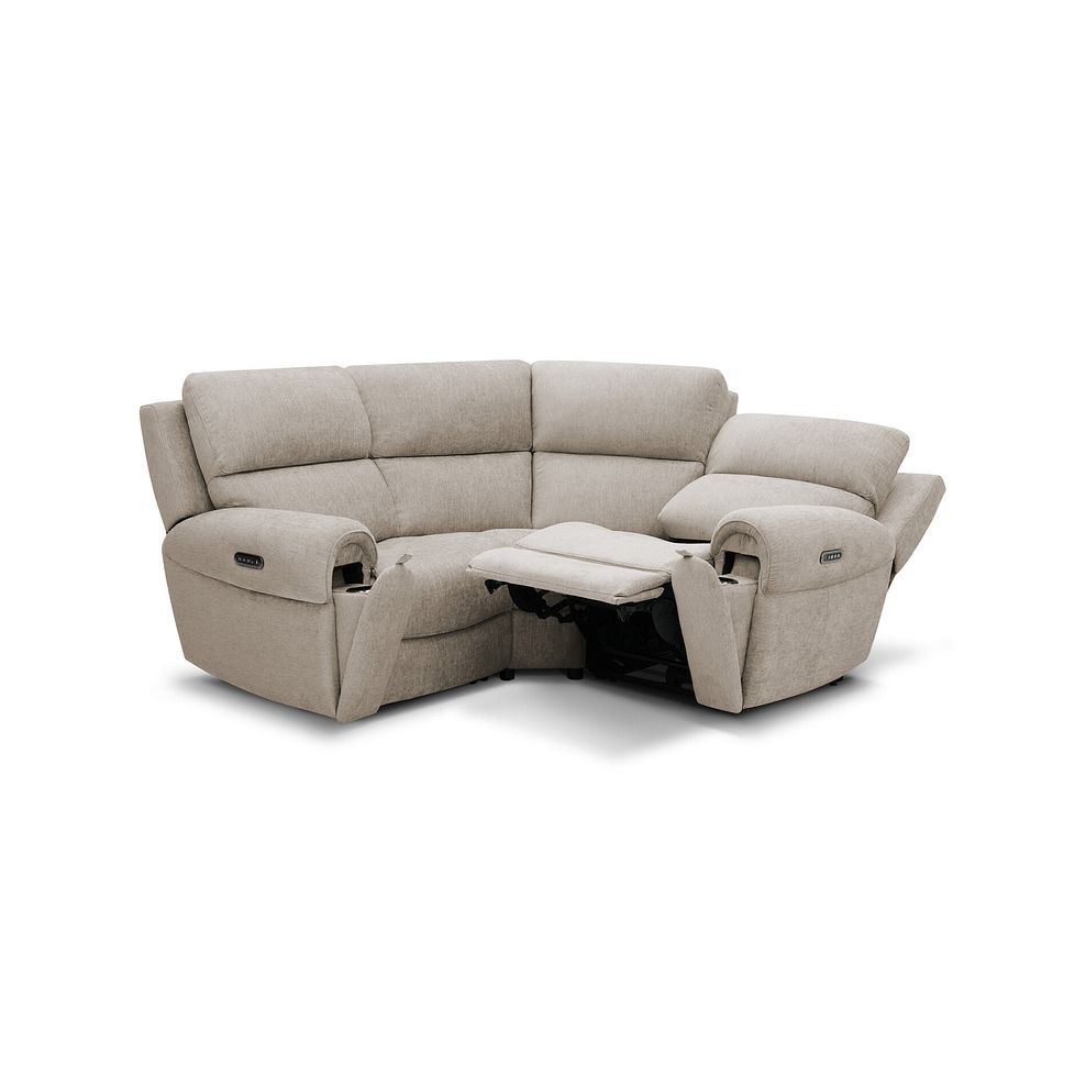 Ezra Group 1 Electric Recliner with Power Headrest & Lumbar Support in Darwin Mink Fabric 4