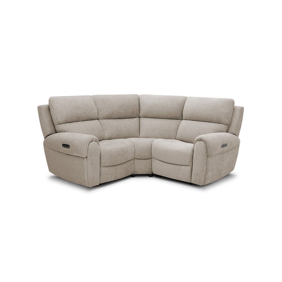 Ezra Group 1 Electric Recliner with Power Headrest & Lumbar Support in Darwin Mink Fabric 1