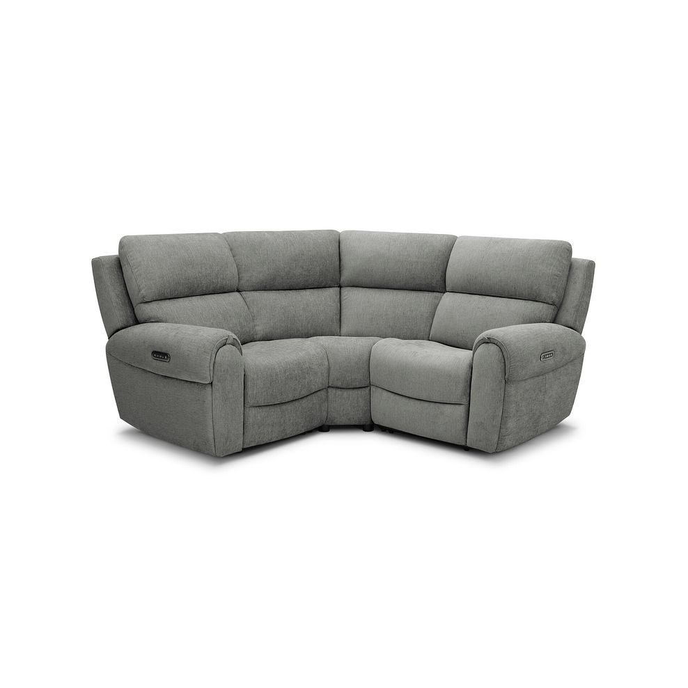 Ezra Group 1 Electric Recliner with Power Headrest & Lumbar Support in Darwin Mushroom Fabric 1