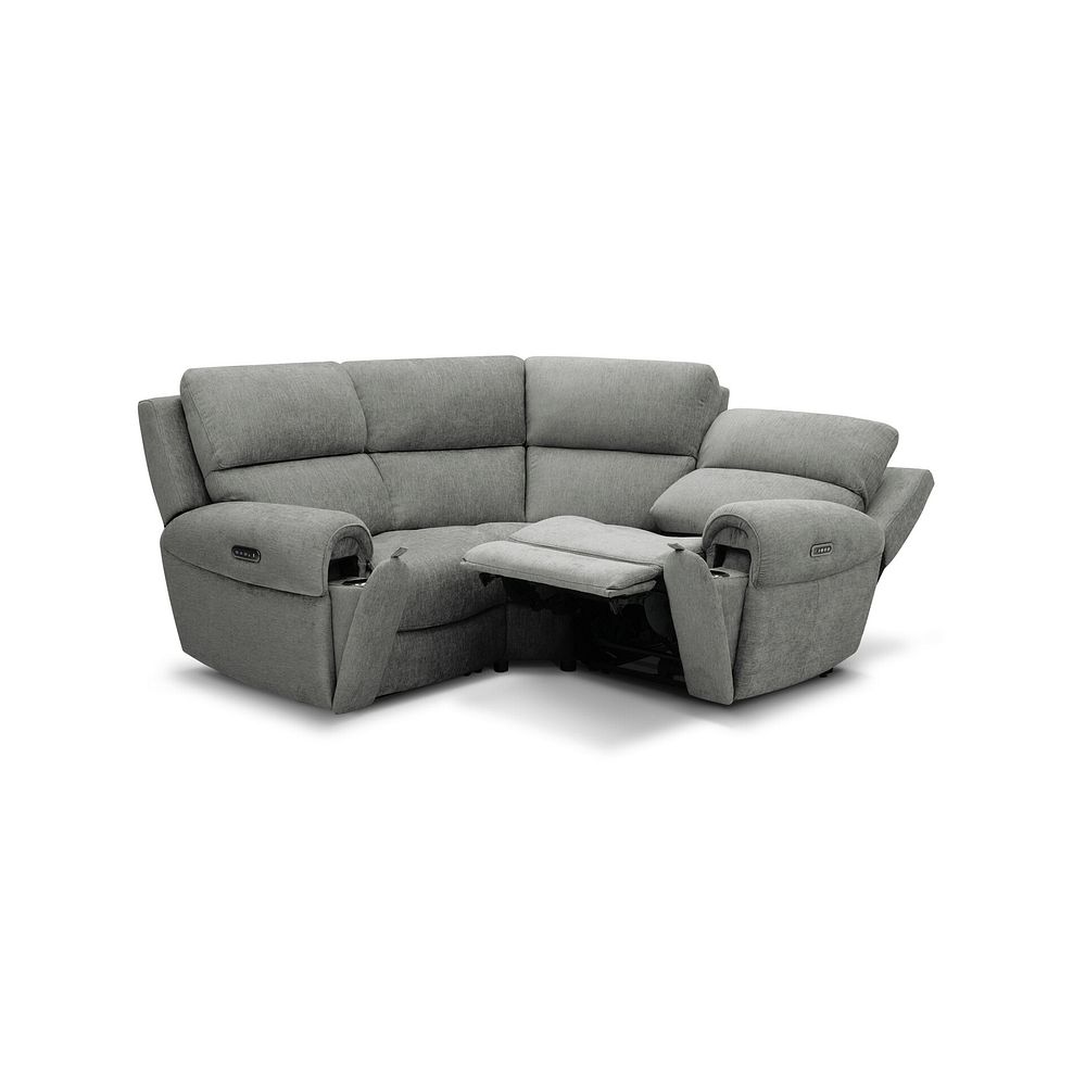 Ezra Group 1 Electric Recliner with Power Headrest & Lumbar Support in Darwin Mushroom Fabric 4