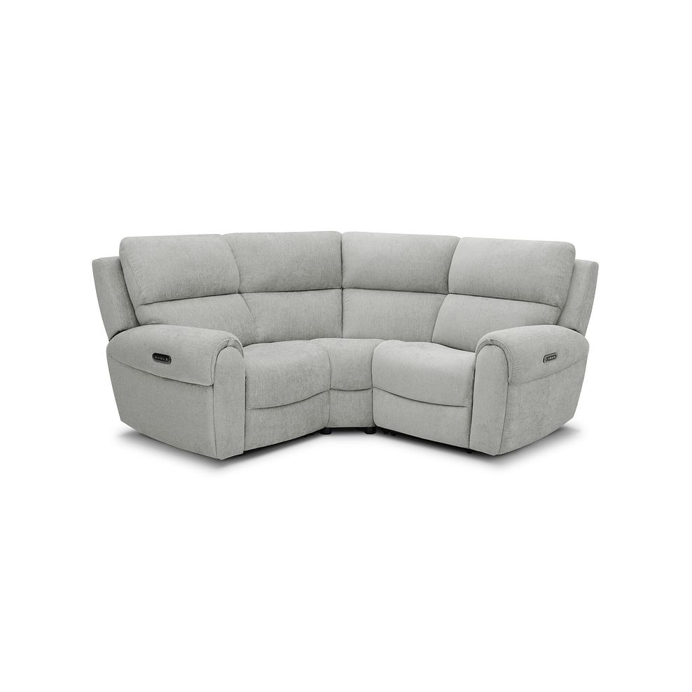 Ezra Group 1 Electric Recliner with Power Headrest & Lumbar Support in Darwin Silver Fabric 1